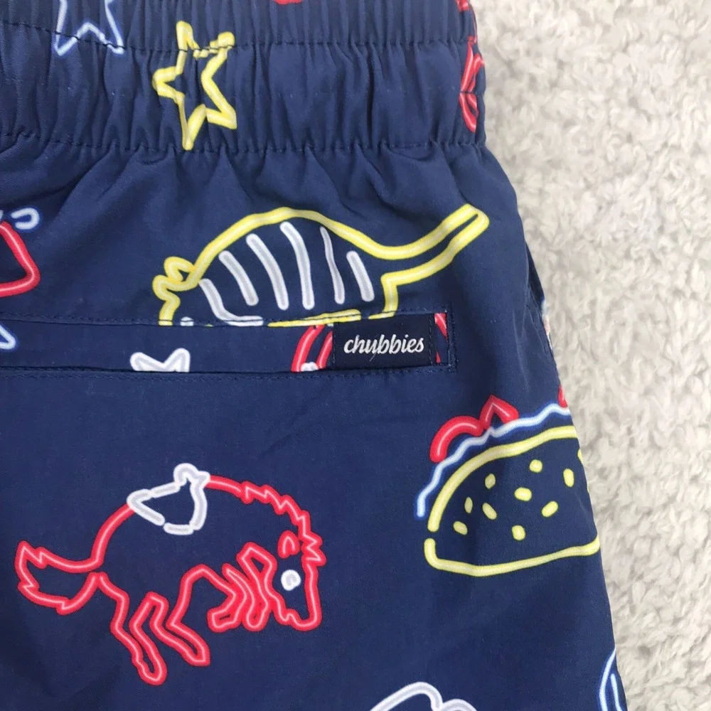 Chubbies The Texas Charms Swim Trunk Mens S Neon Western‎ Print 7